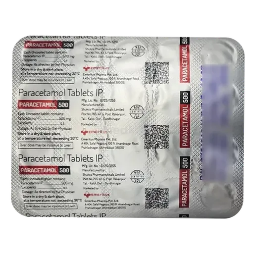 paracetamol 500mg tablet 20's